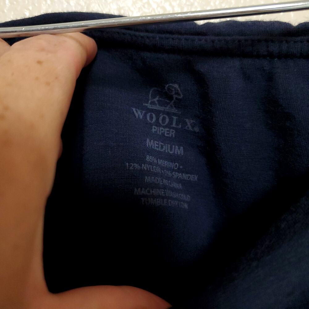 WOOLX Piper Navy Blue Wool Blend Pocket Leggings Base Layer Pants Women's Sz M - Picture 6 of 7